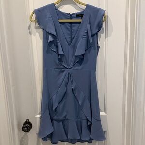 Elegant Blue Ruffled Dress